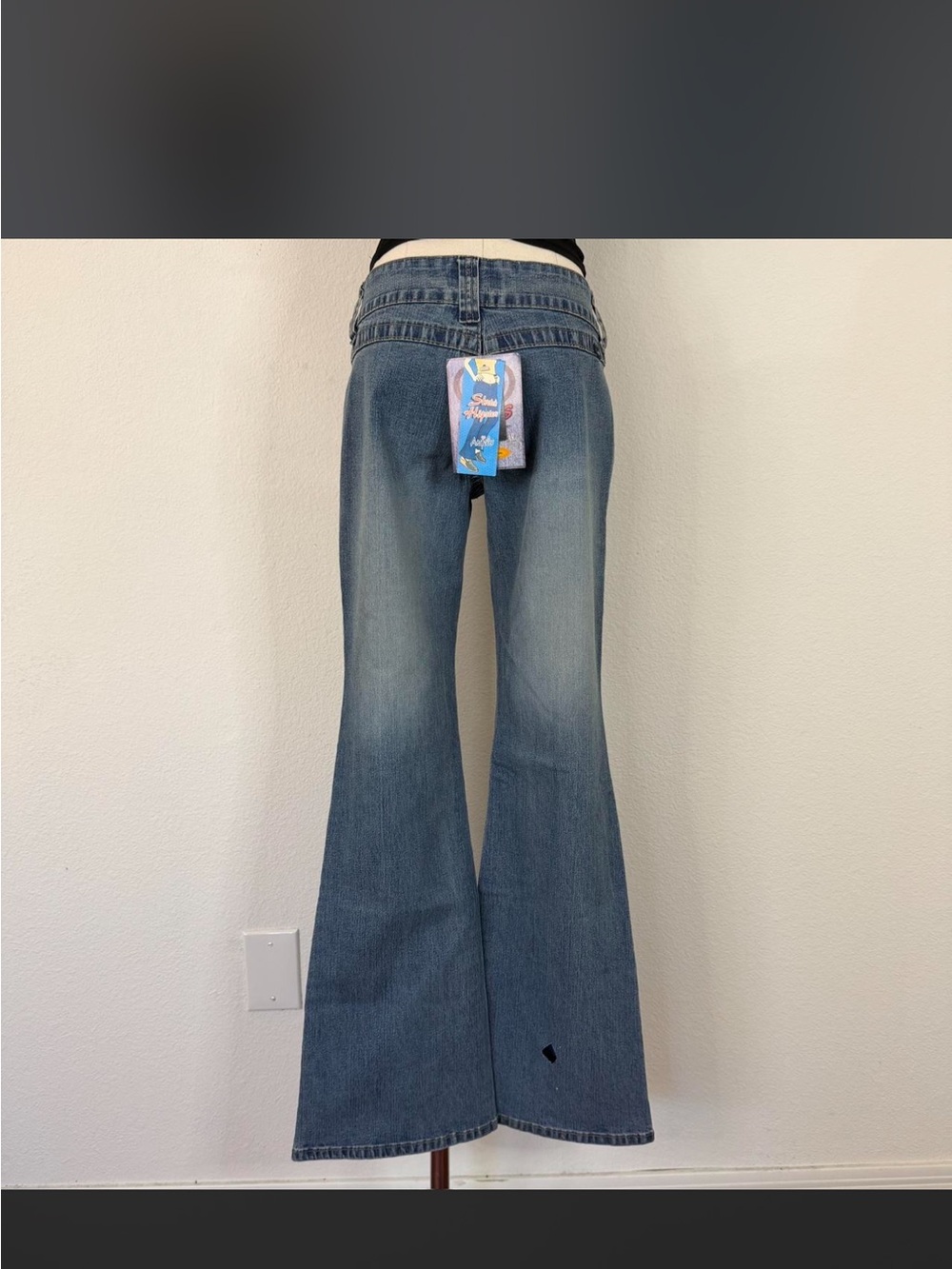 NWT Vintage Angels Light Blue Studded Flare Jeans - Picture 4 of 7
